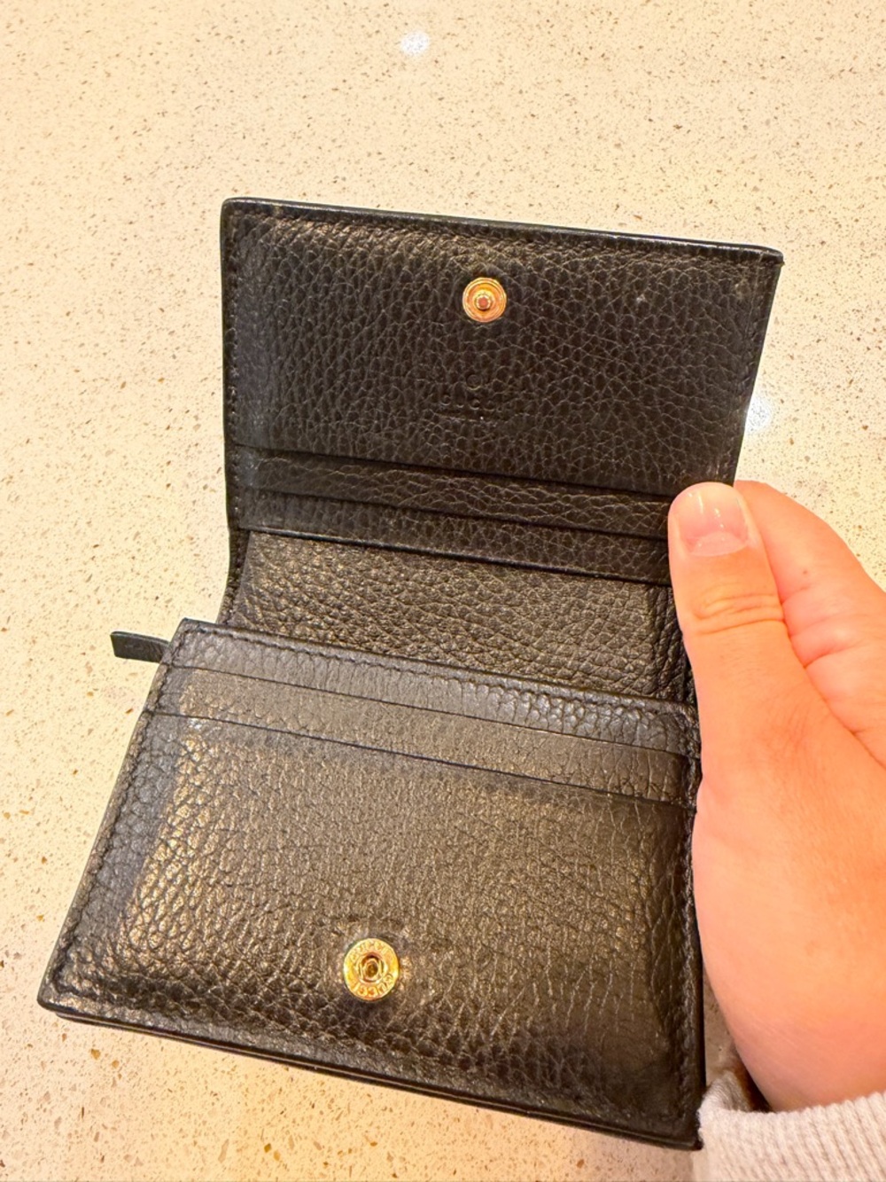 Gucci Beige GG Supreme Canvas with Black Leather Wallet - Picture 3 of 3